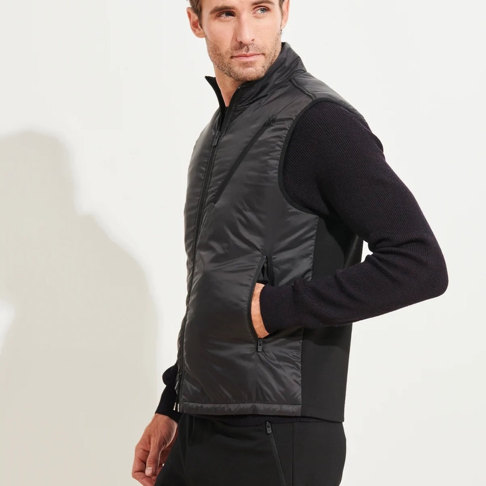 LAST CALL Patrick Assaraf Men's Black Quilted Stretch Vest NWT